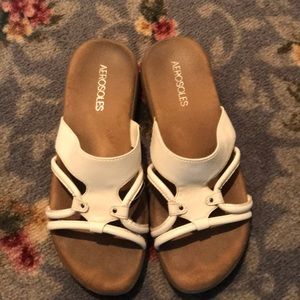 Aerosoles white sandals. 8.5